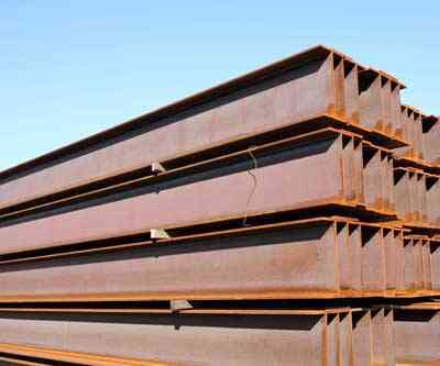 iron ore ibeams stacked mining