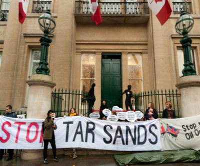 Anti oil sands protest blocks Canada-EU Energy Summit in London