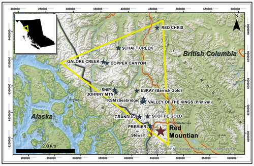 A map of British Columbia's "Golden Triangle" - IDM Mining Photo