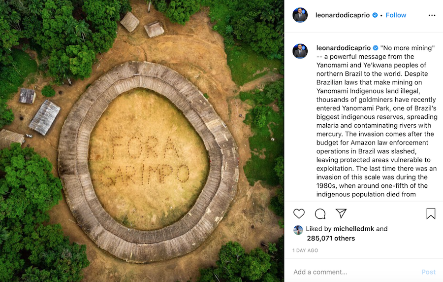 Leo DiCaprio slams Brazilian government for failing to protect Indigenous land against illegal mining