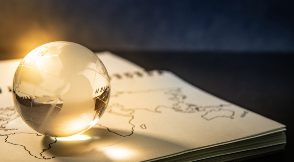 Globe on book