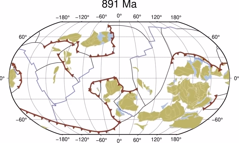 1 billion years of tectonic plate movement in 40 seconds