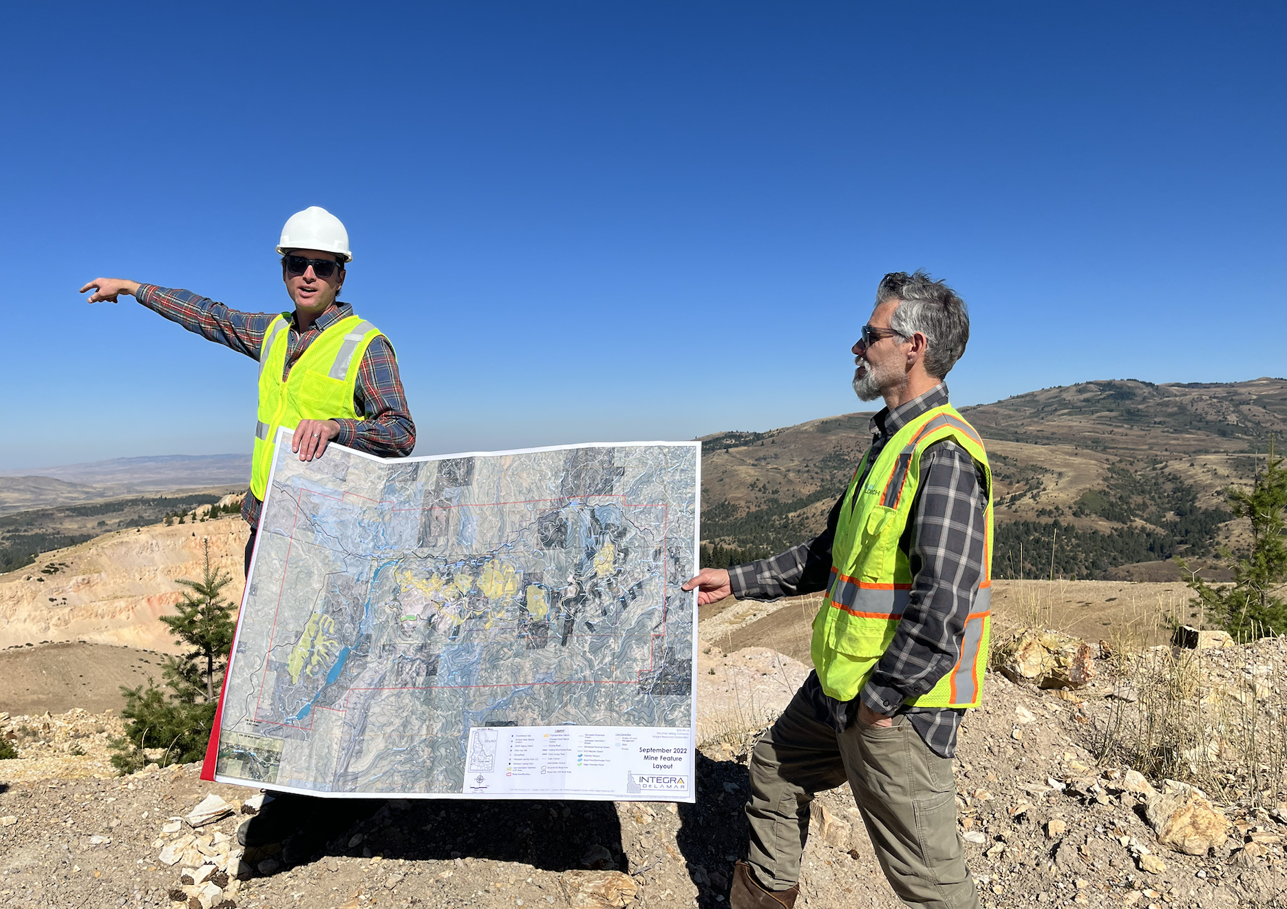 Josh Serfass EVP, Corporate Development and IR on the left and Max Baker, VP Exploration, at Florida Mountain (Image: Amanda Stutt)