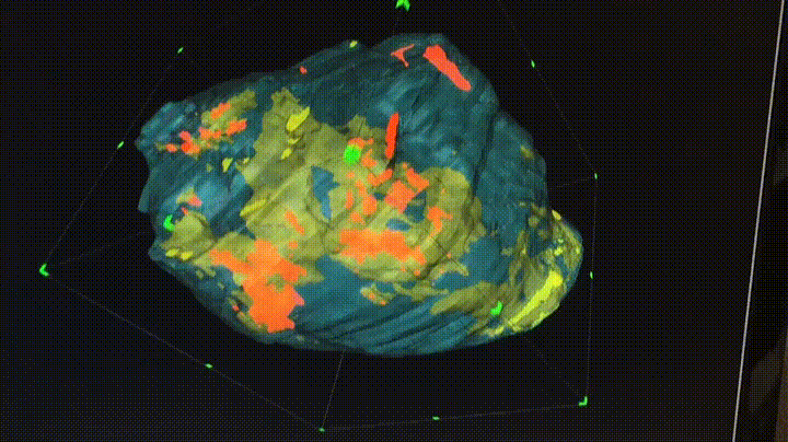 3D reconstructed single particle of Si-C composite using SEM images obtained from the FIB milling process