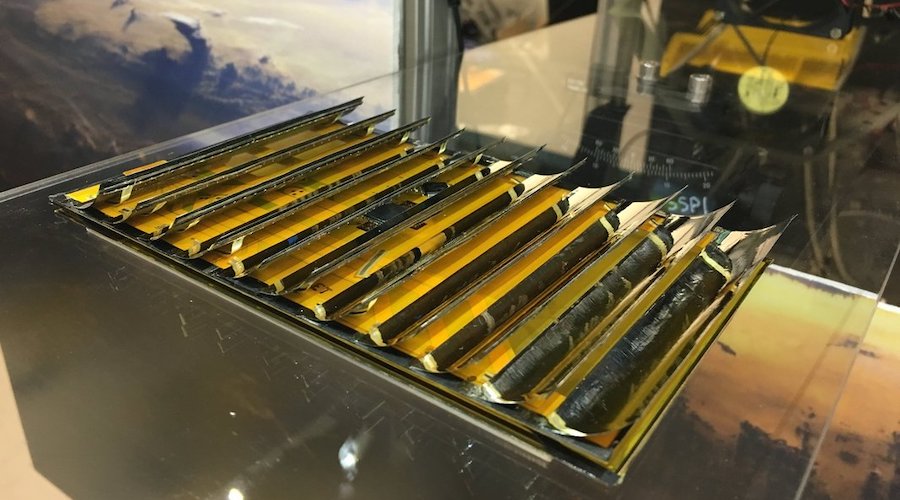 An array of small solar panels