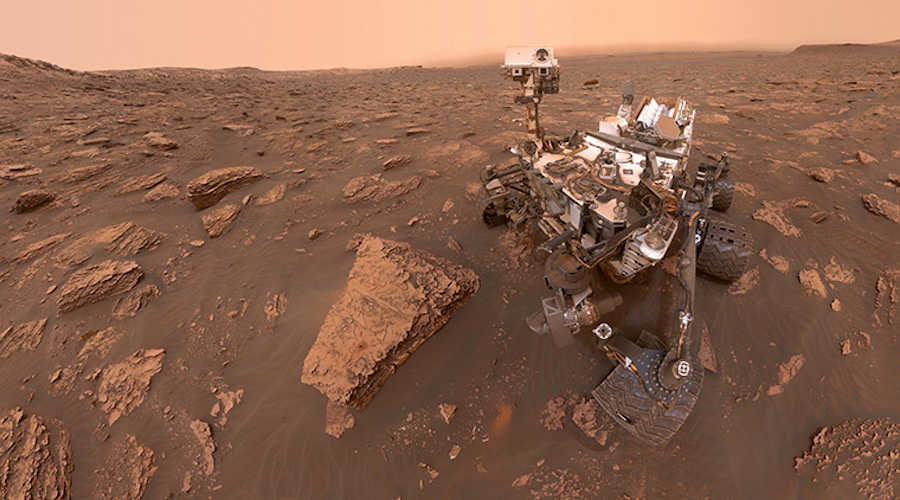 Curiosity's dusty selfie.