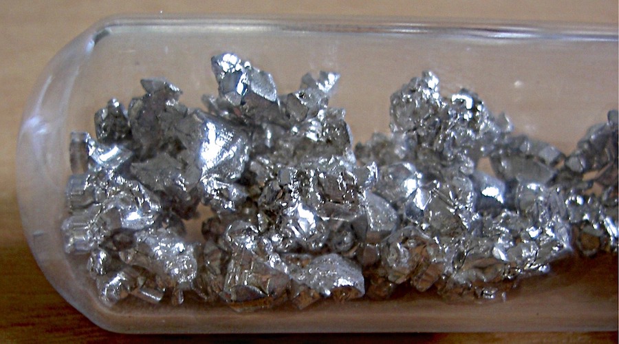 Pure calcium in a protective argon atmosphere