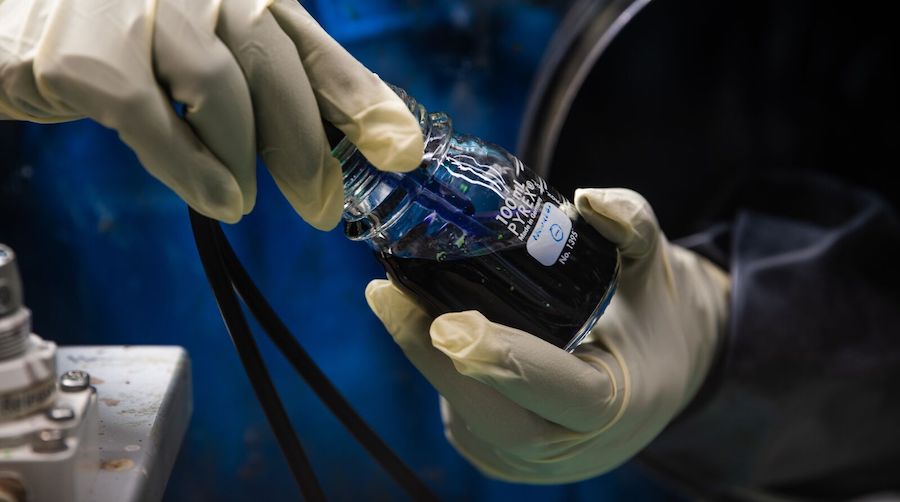 Experimental flow battery electrolyte that has shown long life in the laboratory setting