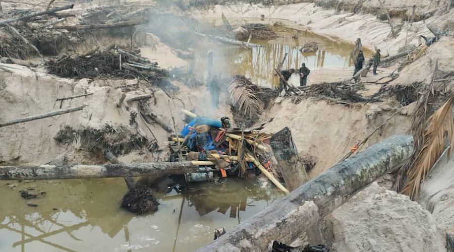 Illegal mining operation in Venezuela 2023
